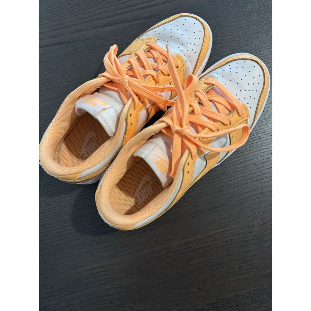 Retro Nike Dunk Low Womens 8.5 Peach Cream White  Leather Sneakers Shoes Summer - Picture 9 of 9
